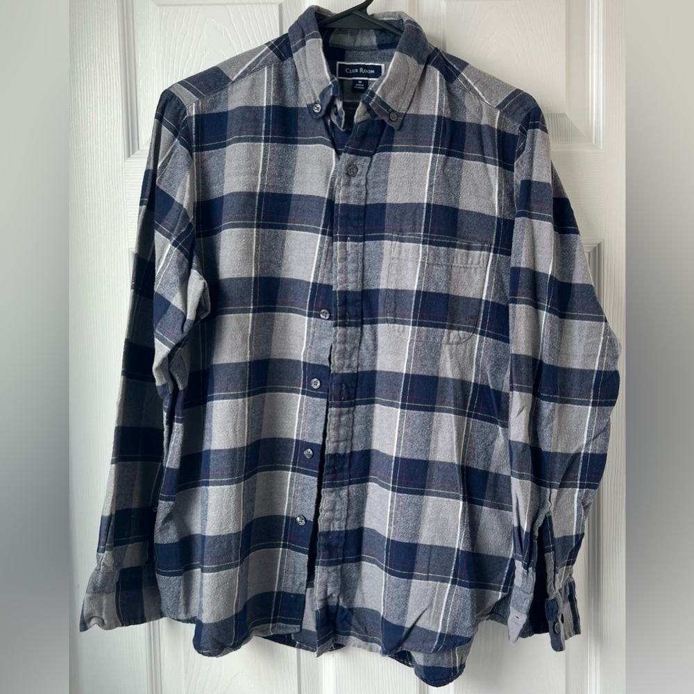 Club Room Plaid Flannel Button Down Shirt